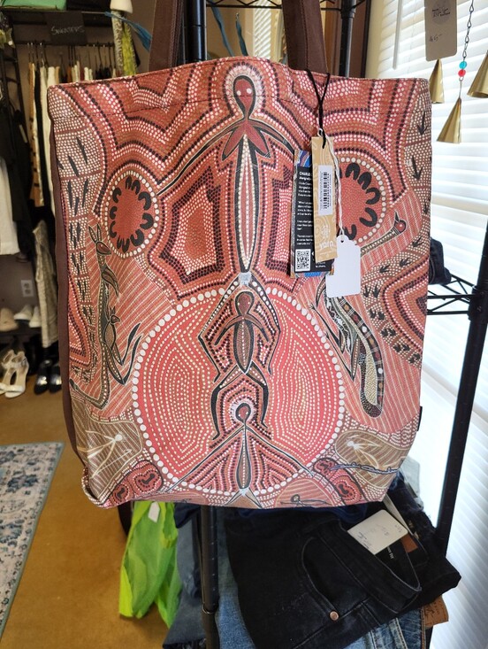 Handbags - Authentic Aboriginal Tote Bag "Just Leaving Footprints" NEW